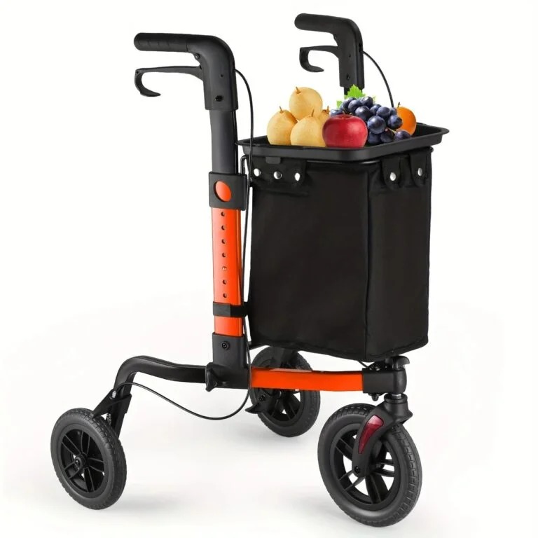 Aluminum 3-Wheel Rollator Walker with Basket